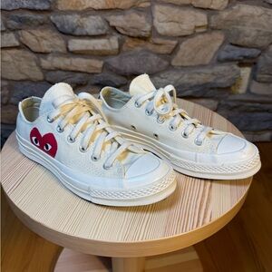 Comme des Garcons PLAY Cream Sneakers